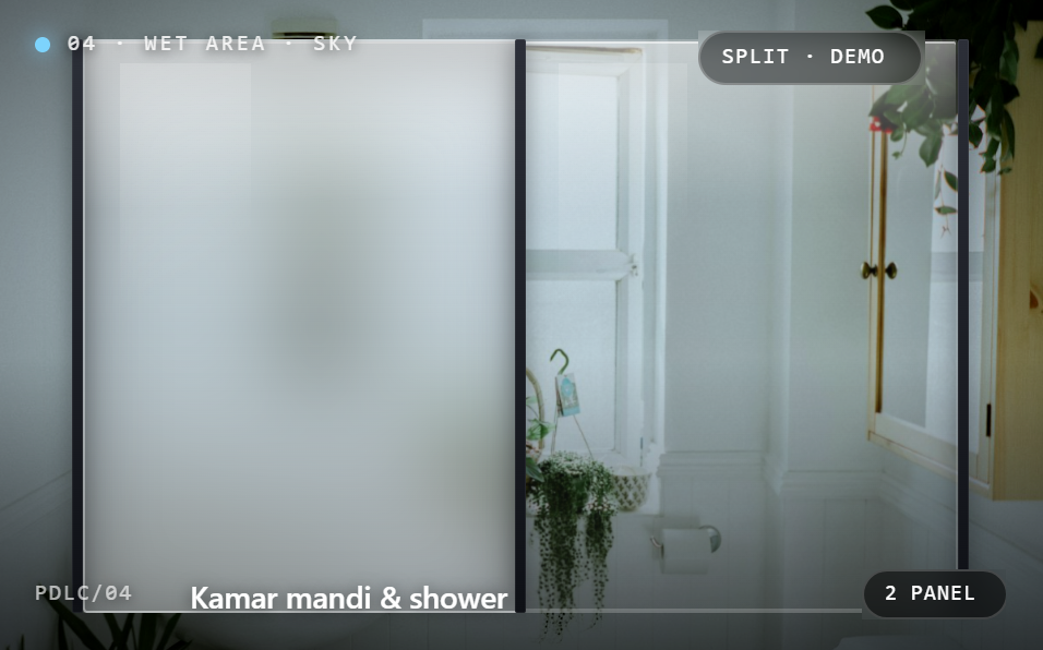 LLUM Smart Film PDLC Kamar Mandi