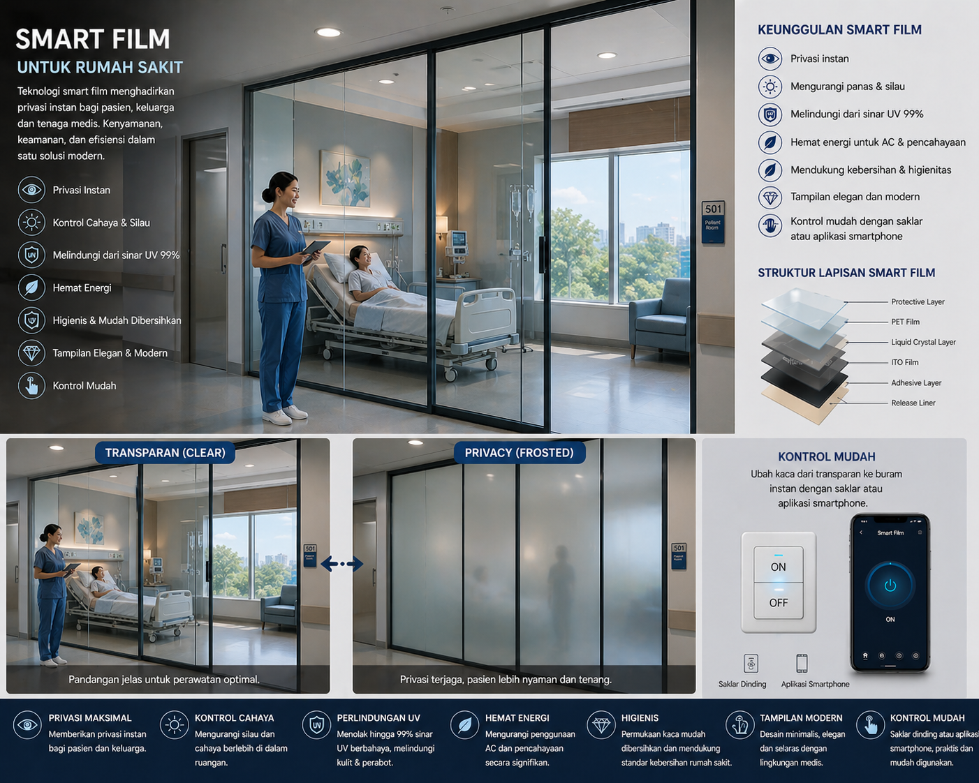 smart film kamar rumah sakit klinik